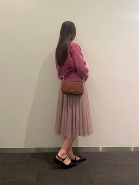 「CHARLES & KEITH（チャールズ & キース）のCordeliaコーディリアポインテッドスリングバックフラット（パンプス、ブラック系）」を使った、CHARLES & KEITHさん（レディース・160cm）の春コーディネート