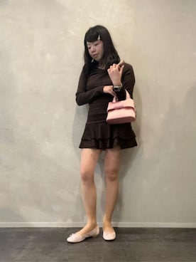 「CHARLES & KEITH（チャールズ & キース）のアイテム（バレエシューズ）」を使った、CHARLES & KEITHさん（レディース・160cm）の冬コーディネート