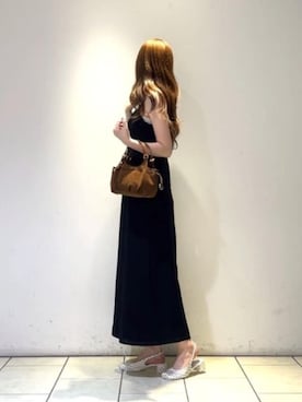 「CHARLES & KEITH（チャールズ & キース）のサテン ボウスクエアトゥスリングバックパンプス（パンプス、その他）」を使った、CHARLES & KEITHさん（レディース・160cm）の夏コーディネート