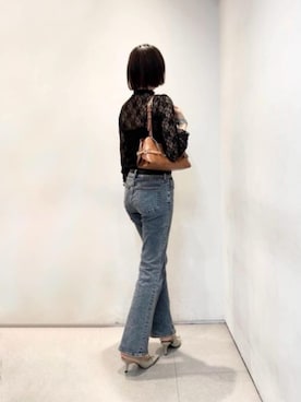 「CHARLES & KEITH（チャールズ & キース）のAnita アニータ バックル ポインテッドトゥスリングバックパンプス（パンプス、ベージュ系）」を使った、CHARLES & KEITHさん（レディース・160cm）の夏コーディネート