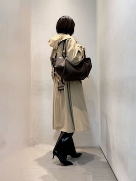 「CHARLES & KEITH（チャールズ & キース）のポインテッドトゥ キトゥンヒールロングブーツ（ブーツ）」を使った、CHARLES & KEITHさん（レディース・160cm）の冬コーディネート