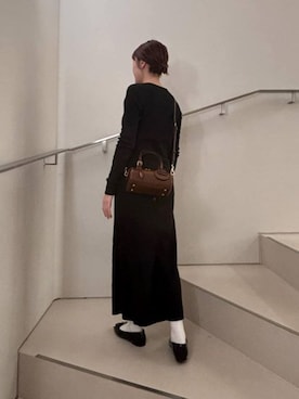 「アイテム（バレエシューズ）」を使った、CHARLES & KEITHさん（レディース・160cm）の冬コーディネート