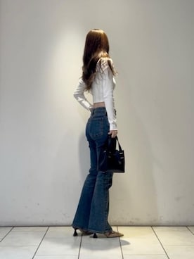 「CHARLES & KEITH（チャールズ & キース）のShania ミニシャニア ダブルハンドルトートバッグ（トートバッグ、ブラック系）」を使った、CHARLES & KEITHさん（レディース・160cm）の夏コーディネート