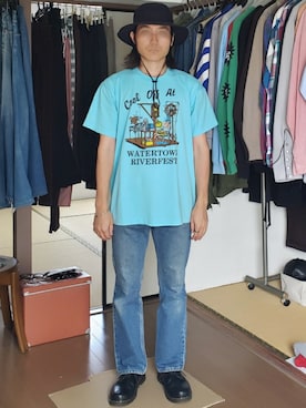 「フレアデニム」｜Yuukiさん（メンズ・169cm）の夏コーディネート