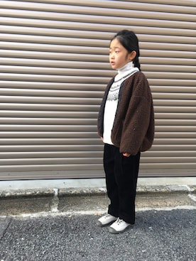 「Cienta（シエンタ）のアイテム（スニーカー）」を使った、shiiさん（キッズ・120cm）の冬コーディネート