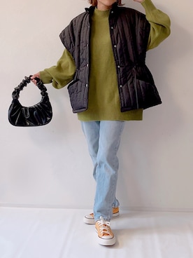 「キルティングベスト」｜「アイテム（その他アウター）」を使った、m♡ao*さん（レディース・152cm）の秋コーディネート