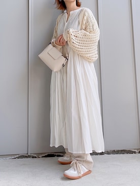 「ジャーマントレーナー」｜「アイテム（シャツワンピース）」を使った、m♡ao*さん（レディース・152cm）の春コーディネート