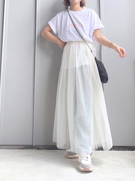 「ANGIE（アンジー）のアイテム（シューズ）」を使った、m♡ao*さん（レディース・152cm）の夏コーディネート