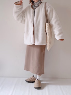 「キルティングバッグ」｜「アイテム（ブルゾン）」を使った、m♡ao*さん（レディース・152cm）の冬コーディネート