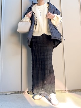 「HANNE（アン）のアイテム（その他アウター）」を使った、m♡ao*さん（レディース・152cm）の冬コーディネート
