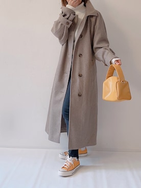 「tiptop」｜「アイテム（ステンカラーコート）」を使った、m♡ao*さん（レディース・152cm）の秋コーディネート