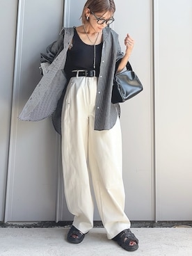 「tiptop（ティップトップ）のアイテム（シャツ/ブラウス）」を使った、m♡ao*さん（レディース・152cm）の夏コーディネート