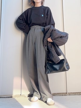 「アイテム（ブルゾン）」を使った、m♡ao*さん（レディース・152cm）の冬コーディネート