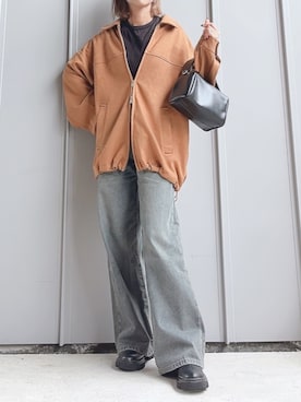 「tiptop（ティップトップ）のアイテム（デニムパンツ）」を使った、m♡ao*さん（レディース・152cm）の秋コーディネート