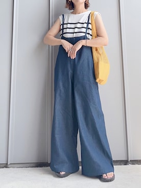 「GeeRA」｜「アイテム（オールインワン・サロペット）」を使った、m♡ao*さん（レディース・152cm）の夏コーディネート