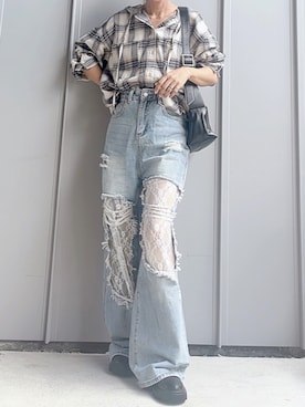 「アイテム（ブーツ）」を使った、m♡ao*さん（レディース・152cm）の夏コーディネート