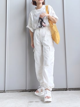 「DULTON（ダルトン）のアイテム（バッグ）」を使った、m♡ao*さん（レディース・152cm）の夏コーディネート