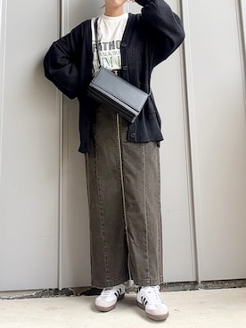 「tiptop（ティップトップ）のヴィンテージプリントBIGロンT（Tシャツ/カットソー）」を使った、m♡ao*さん（レディース・152cm）の春コーディネート