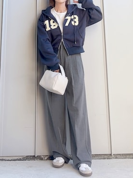 「アイテム（パーカー）」を使った、m♡ao*さん（レディース・152cm）の冬コーディネート