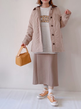 「ECRIRE（エクリール）のアイテム（ブルゾン）」を使った、m♡ao*さん（レディース・152cm）の冬コーディネート