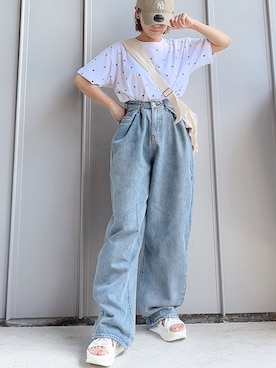 「tiptop（ティップトップ）のアイテム（パンツ）」を使った、m♡ao*さん（レディース・152cm）の夏コーディネート