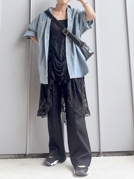 「アイテム（シャツ/ブラウス）」を使った、m♡ao*さん（レディース・152cm）の夏コーディネート