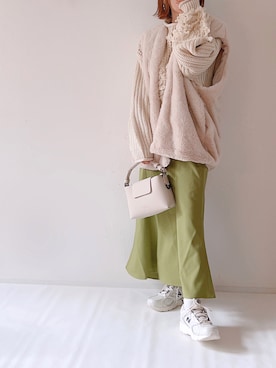 「ピスタチオ」｜「アイテム（MA-1）」を使った、m♡ao*さん（レディース・152cm）の冬コーディネート