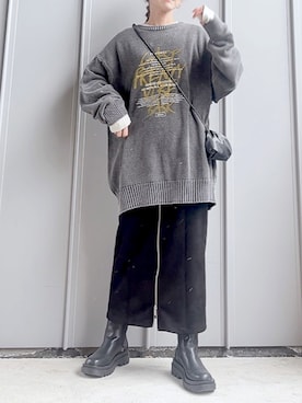 「tiptop（ティップトップ）のアイテム（ブルゾン）」を使った、m♡ao*さん（レディース・152cm）の冬コーディネート
