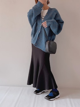 「tiptop（ティップトップ）の前後2wayニットカーディガン（カーディガン/ボレロ）」を使った、m♡ao*さん（レディース・152cm）の秋コーディネート