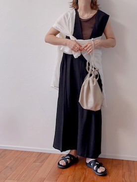「肩掛け」｜「アイテム（ワンピース/ドレス）」を使った、m♡ao*さん（レディース・152cm）の夏コーディネート