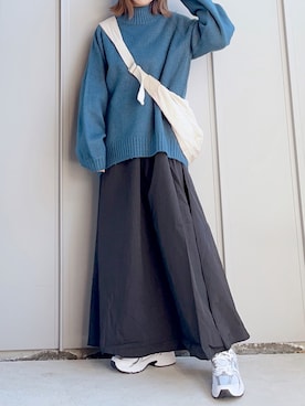 「ゆるニット」｜「アイテム（ワンピース/ドレス）」を使った、m♡ao*さん（レディース・152cm）の冬コーディネート