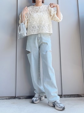 「DISCOAT（ディスコート）の【2WAY/WEB限定】シュリンク巾着ショルダーバッグ《軽量》（ショルダーバッグ）」を使った、m♡ao*さん（レディース・152cm）の夏コーディネート