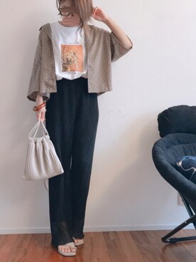 「アンブルネージュ」｜「アイテム（パンツ）」を使った、m♡ao*さん（レディース・152cm）の夏コーディネート