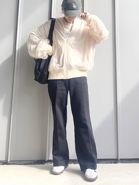 「tiptop（ティップトップ）のアイテム（ブルゾン）」を使った、m♡ao*さん（レディース・152cm）の春コーディネート