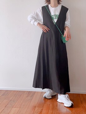 「ANGIE（アンジー）のアイテム（ジャンパースカート）」を使った、m♡ao*さん（レディース・152cm）の夏コーディネート