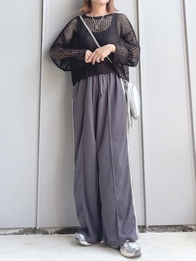 「DISCOAT（ディスコート）の【2WAY/WEB限定】シュリンク巾着ショルダーバッグ《軽量》（ショルダーバッグ）」を使った、m♡ao*さん（レディース・152cm）の春コーディネート