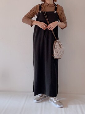 「Auntie Rosa Holiday（アンティローザホリデー）のアイテム（ワンピース）」を使った、m♡ao*さん（レディース・152cm）の秋コーディネート