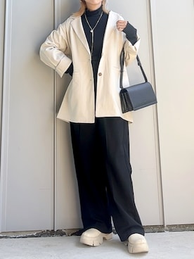 「tiptop（ティップトップ）のテーラードジャケット（テーラードジャケット）」を使った、m♡ao*さん（レディース・152cm）の春コーディネート