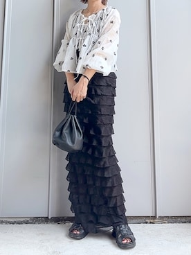 「tiptop（ティップトップ）のアイテム」を使った、m♡ao*さん（レディース・152cm）の夏コーディネート