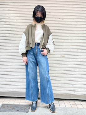 「RehersalL（リハーズオール）のアイテム」を使った、なべさん（レディース・161cm）の春コーディネート