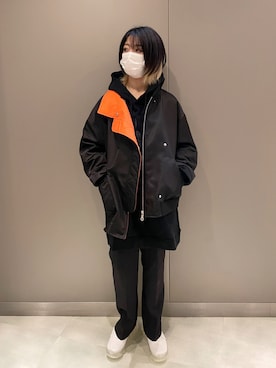「AULA AILA（アウラアイラ）のアイテム（ブルゾン）」を使った、なべさん（レディース・161cm）の秋コーディネート