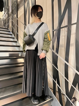 「Risley（リズレー）のアイテム」を使った、なべさん（レディース・161cm）の春コーディネート