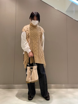 「OKERU（オケル）のアイテム」を使った、なべさん（レディース・161cm）の秋コーディネート