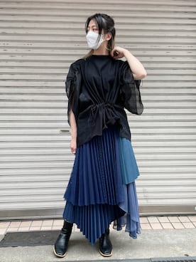 「RehersalL（リハーズオール）のアイテム」を使った、なべさん（レディース・161cm）の春コーディネート