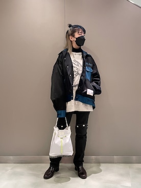 「OKERU（オケル）のアイテム」を使った、なべさん（レディース・161cm）の冬コーディネート