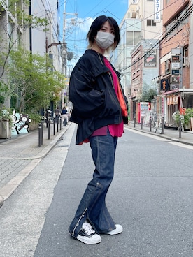 「ROYAL FLASH（ロイヤルフラッシュ）のアイテム（ブルゾン）」を使った、なべさん（レディース・161cm）の秋コーディネート