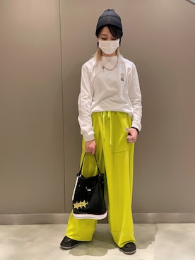 「OKERU（オケル）のアイテム」を使った、なべさん（レディース・161cm）の冬コーディネート