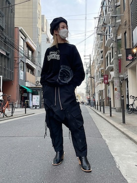 「ISAMU KATAYAMA BACKLASH（イサムカタヤマバックラッシュ）のアイテム（帽子）」を使った、なべさん（レディース・161cm）の春コーディネート