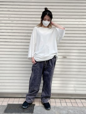 「ISAMU KATAYAMA BACKLASH（イサムカタヤマバックラッシュ）のアイテム」を使った、なべさん（レディース・161cm）の夏コーディネート
