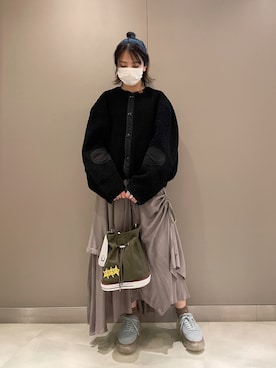 「ショルダーバック」｜「アイテム（ジャケット/アウター）」を使った、なべさん（レディース・161cm）の夏コーディネート